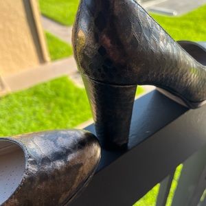 Clarks Never worn snake skin heels
